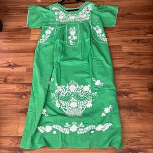 Beautiful Embroidered Green Summer Dress or Cover